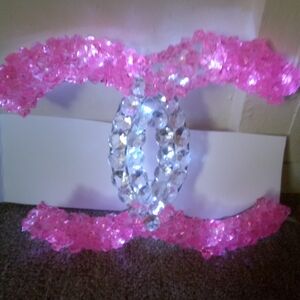 Pink and Silver Wall Decor Art